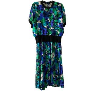 Vintage Adrianna Papelle silk blouson top dress